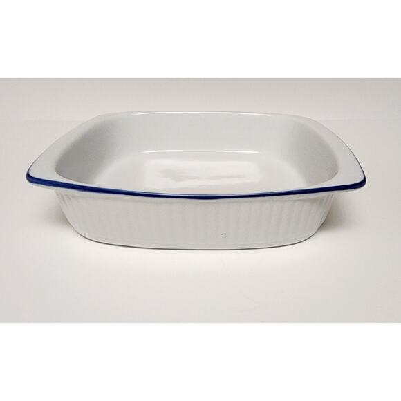 BIA Blanc De Table/Corningware Vintage Casserole Dish W/ Cobalt Blue Trim 9PCS - Picture 2 of 16